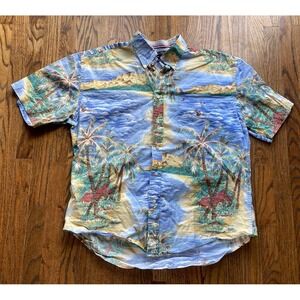 Tommy Hilfiger Shirt Mens XL Hawaiian AOP Floral Aloha Camp Cotton Colorful